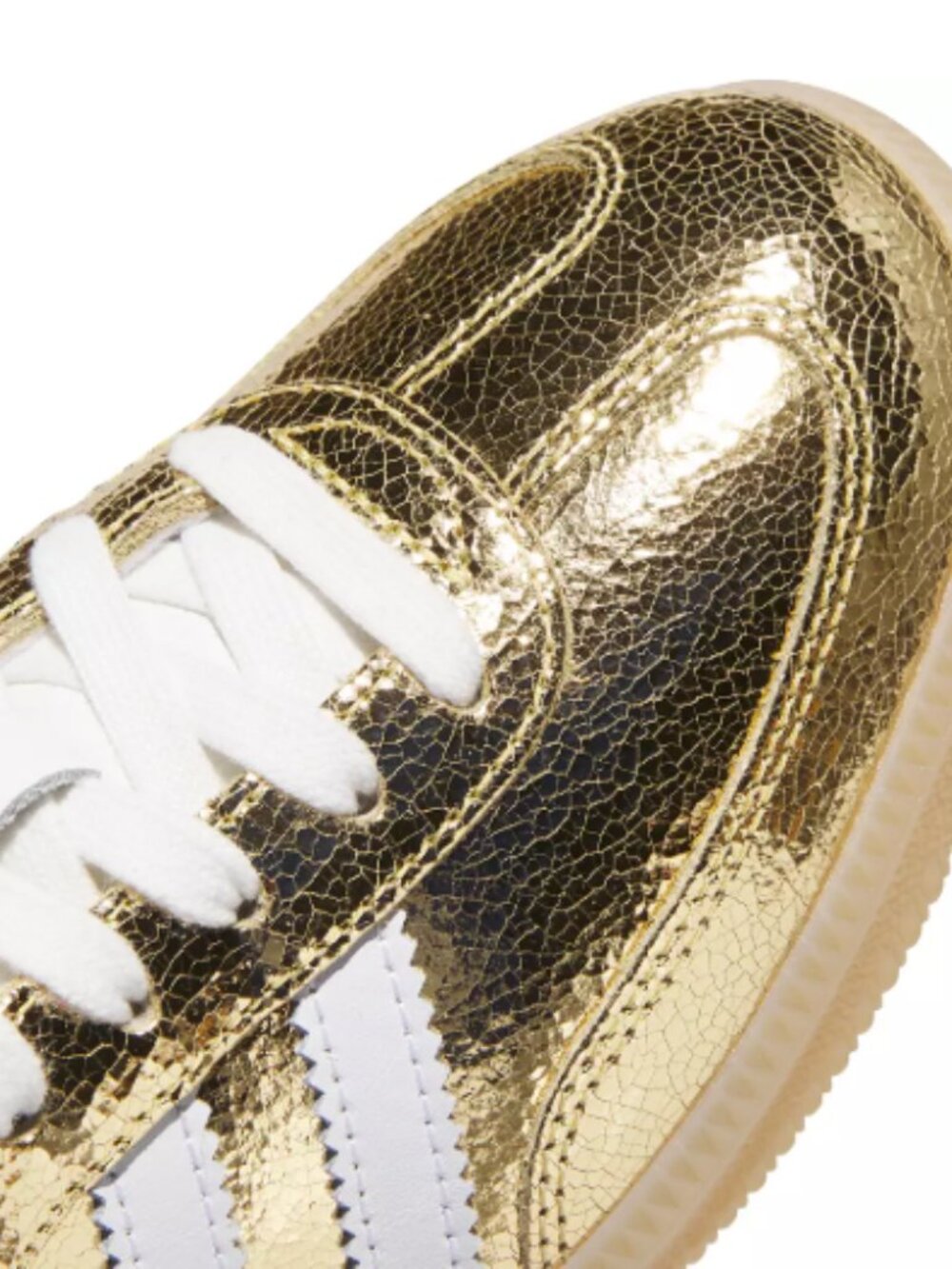 ADIDAS Samba OG Gold Metallic Crinkle Leather Sneaker US 8 - Picture 15 of 16